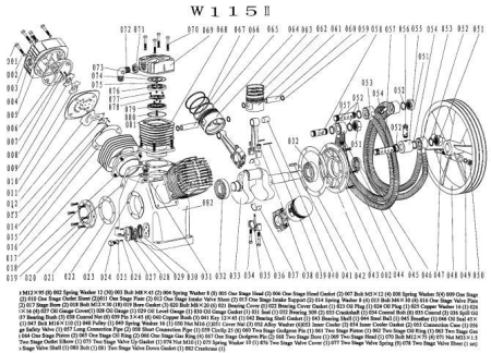 R 105W115II (076,077,078,079,080W115II) Плита клапанная в сборе ВД W115II для w115-16 (16 бар)